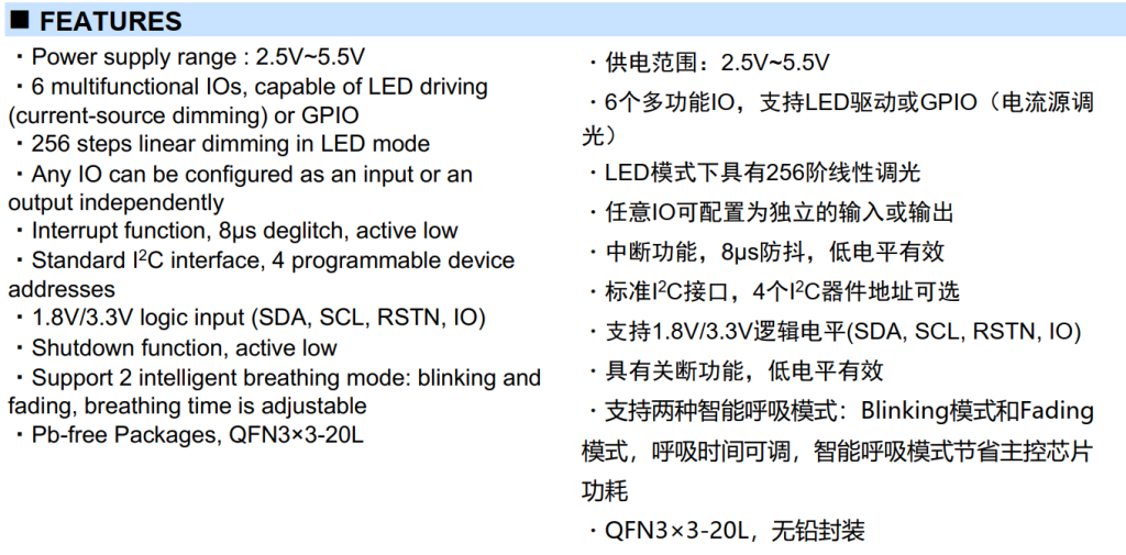 图片[2]-HTR3306丨6路LED驱动器和GPIO控制器芯片